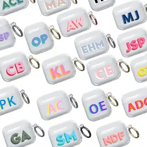 SuSuTiFy clear custom case for AirPods with personalized text and keychain