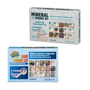 Toysmith rock and mineral kit with 30 specimens, magnifier, and testing tools