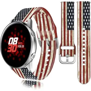 Sqweey red American flag silicone band for Samsung Galaxy Watch