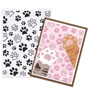 Glodecart Pawprint Embossing Folder with dog and cat footprints pattern