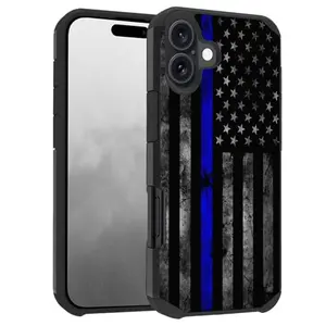 BWOOLL thin blue line American flag iPhone 16 case