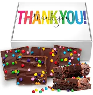 OMCookie thank you gift basket with individually wrapped chocolate brownies and cookies