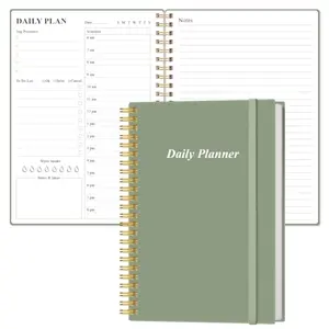 Green Heveboik daily planner with PVC hardcover and elastic closure