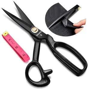 Wteehn 8 inch professional fabric scissors with black ergonomic handle
