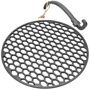 Keesha prismatic honeycomb cast iron grill grates for Weber 22-inch kettle