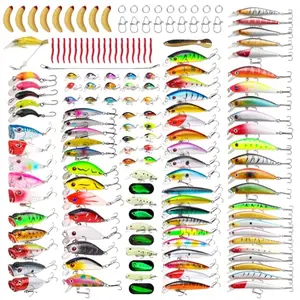 TSKS 150-piece fishing lure kit with front diving minnow and various baits
