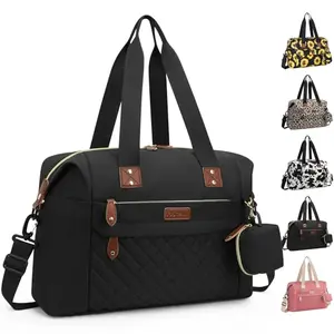 Pritent black diaper bag tote with shoulder strap and stroller clips