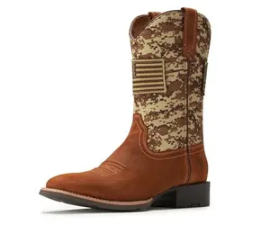 SUREWAY men's cowboy boots with American flag design