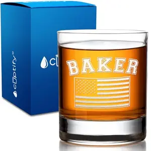 Cuptify personalized American flag whiskey glass