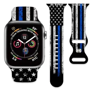 JKORZNM affordable American flag silicone Apple Watch band in soft material