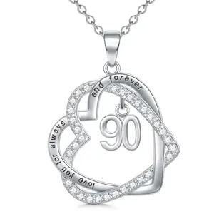 Sterling silver double heart pendant engraved with 'I love you for always and forever', a sentimental gift