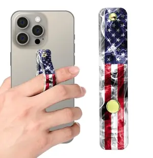 LIKLNAPQ Cool American Flag finger strap phone holder on phone