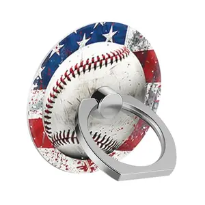 Baseball American Flag sport phone ring holder on phone
