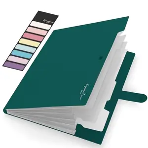 Sooez 5-Pocket Accordion File Folder in dark green