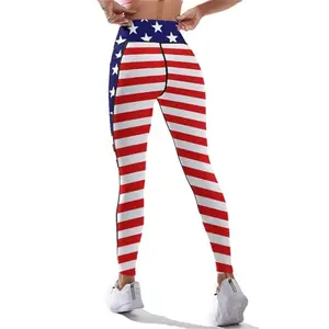 DROEYROEST printed American flag leggings with pockets
