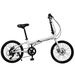 WUSILILU white folding bike with dual disc brakes