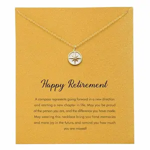 Budget brass compass necklace retirement gift by RZKING