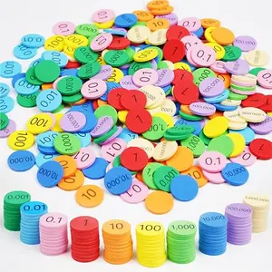 Multicolor EVA place value disks in a pile