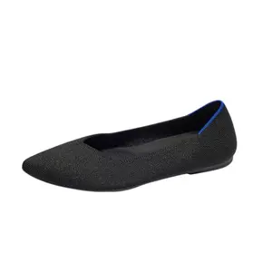 Rothy's The Point II women's pointed-toe ballet flat in black, made from recycled plastic bottles