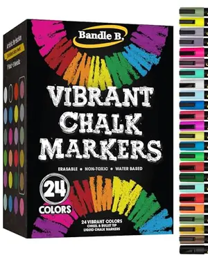 Bandle B. 24-pack vibrant chalk markers for creating American flag designs