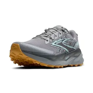 Brooks Cascadia 19 trail running shoe in alloy/ebony/orange colorway