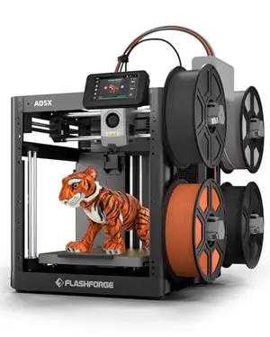 Flashforge AD5X multi-color 3D printer printing a patriotic model