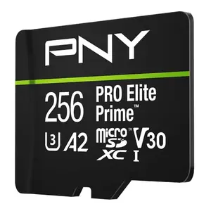 PNY 256GB PRO Elite Prime microSD card with blazing fast speeds for smartphones