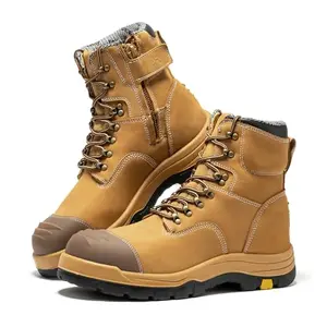 BOTAS PRO Composite Toe Side Zip Work Boot for Men in wheat nubuck leather