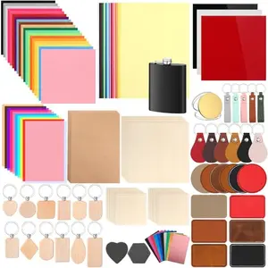 Tondiamo laser materials kit with wood, acrylic, leather for flag projects