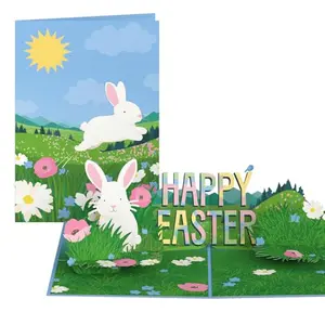Lovepop Spring Meadow Pop-Up Card with bunny