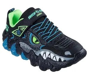 Skechers Kids Boys Skech-O-Saurus Lights 2.0 Sneaker with dinosaur theme and light-up details
