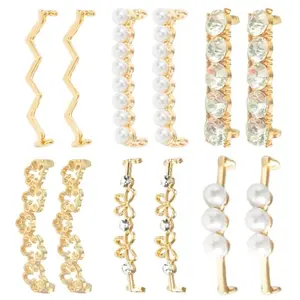 Naturahand pearl rhinestone shoe lace clips on sneakers