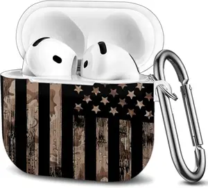 WUFYOPL camo American flag AirPod 4 case