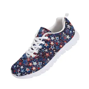 SYtrade Women's Patriotic USA Running Shoes with White Sole