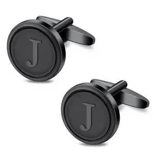 OTXIXTO initial letter cufflinks in black, gold, and silver options