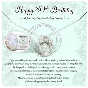 Krfy pearl 80th birthday sterling silver necklace