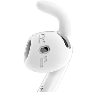 Proof Labs white silicone ear hooks for AirPods 4 with storage pouch