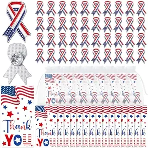 Quelay veteran pins with thank you cards and organza bags