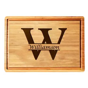GIFTS TO ENGRAVE monogram engraved bamboo cutting board for anniversaries