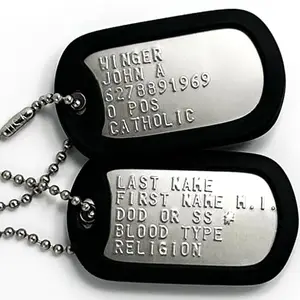 Personalized military dog tags with custom image option