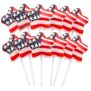 Sweetzo USA flag star suckers lollipops for patriotic kids bouquet