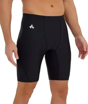 Eteoepo Men's Swim Jammers in black, with subtle pattern and V-cut