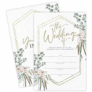 Psbrn greenery wedding invitations with eucalyptus