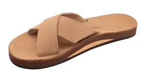Rainbow Sandals Women's Premier Leather X-Slide in sierra brown with cross-strap design