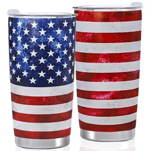 YINCUO 20oz American flag tumbler, budget-friendly insulated stainless steel for hot coffee