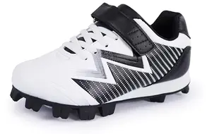 Sooneeya kid's FG baseball cleats in black with hook and loop closure
