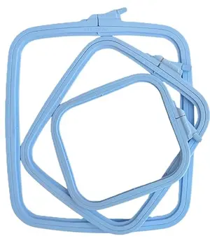 Nurge square plastic embroidery hoop set in blue, ideal for stars and stripes cross stitch