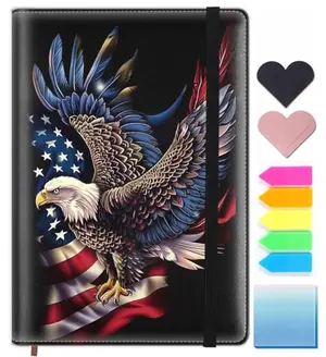 SOTWONSO leather journal with eagle American flag design