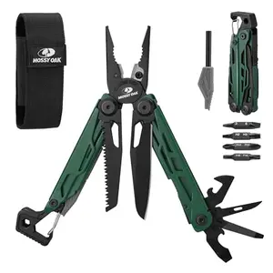 Mossy Oak multitool with fire starter and whistle components visible