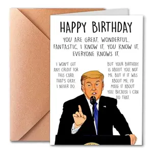 PTRUKD funny Trump birthday card for men or women with humorous design